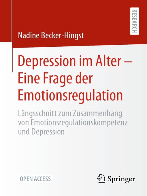 Title details for Depression im Alter – Eine Frage der Emotionsregulation by Nadine Becker-Hingst - Available